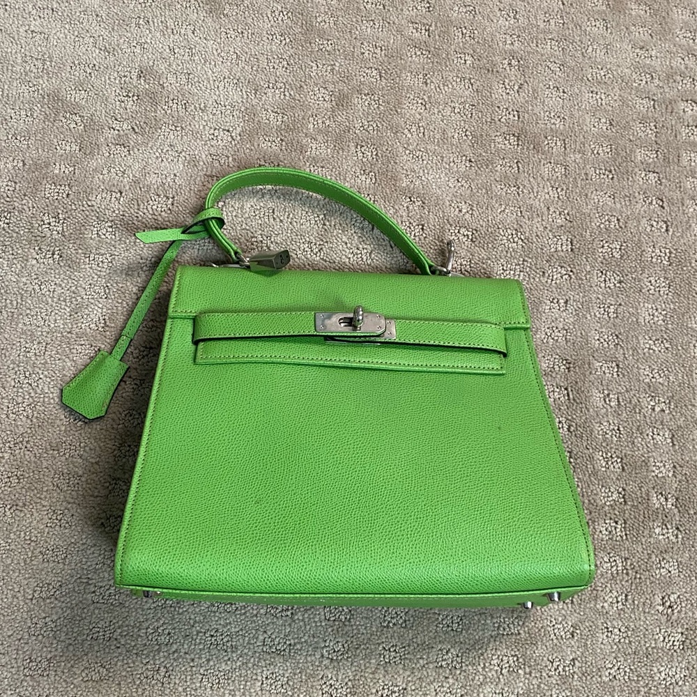 GREEN KELLY EPSOM LEATHER BAG- BERKIN LOOK ALIKE
